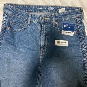 Old Navy Sky High Braided Wide Leg Jeans